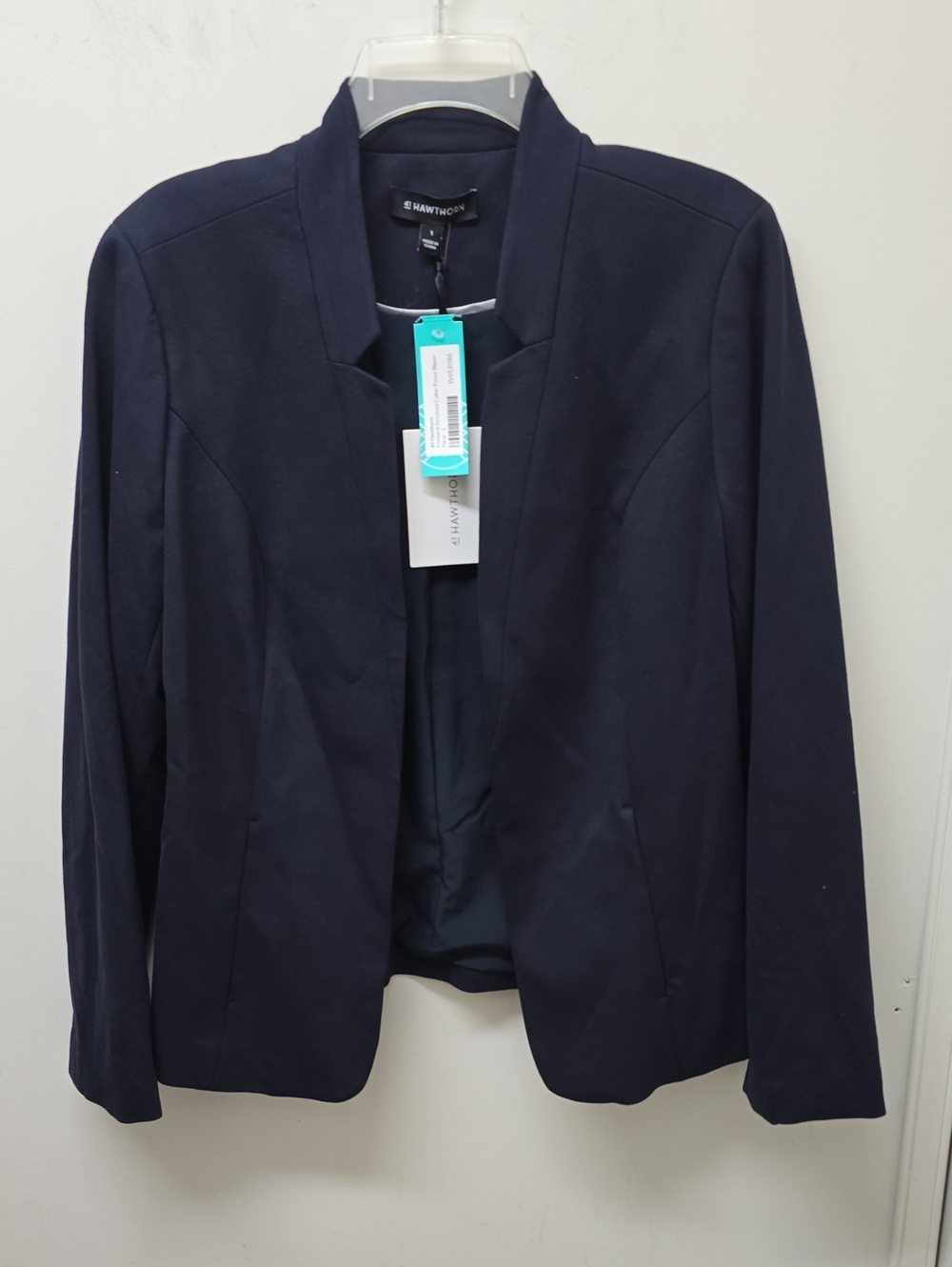 41 Hawthorn Stella Navy Froswick Notched Collar Ponte Blazer - Size L